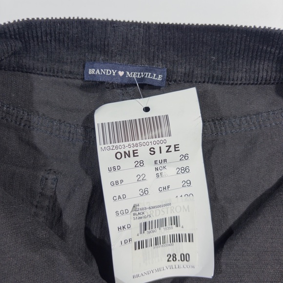 Brandy Melville Black Corduroy A-Line Mini Skirt – One Size - Picture 6 of 7